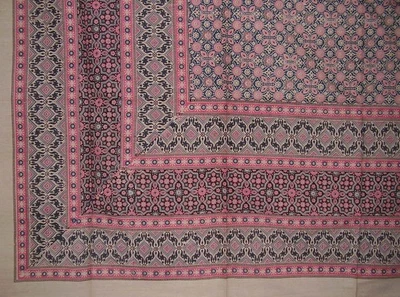Colcha de algodón tapiz foulard marroquí 108" x 88" rosa reina completa Foto 1 de 2
