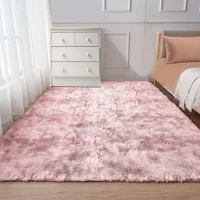 Shaggy Fluffy Area Rug Anti Skid Living Room Bedroom Carpet Ultra Soft Floor Mat - Image 1 of 4