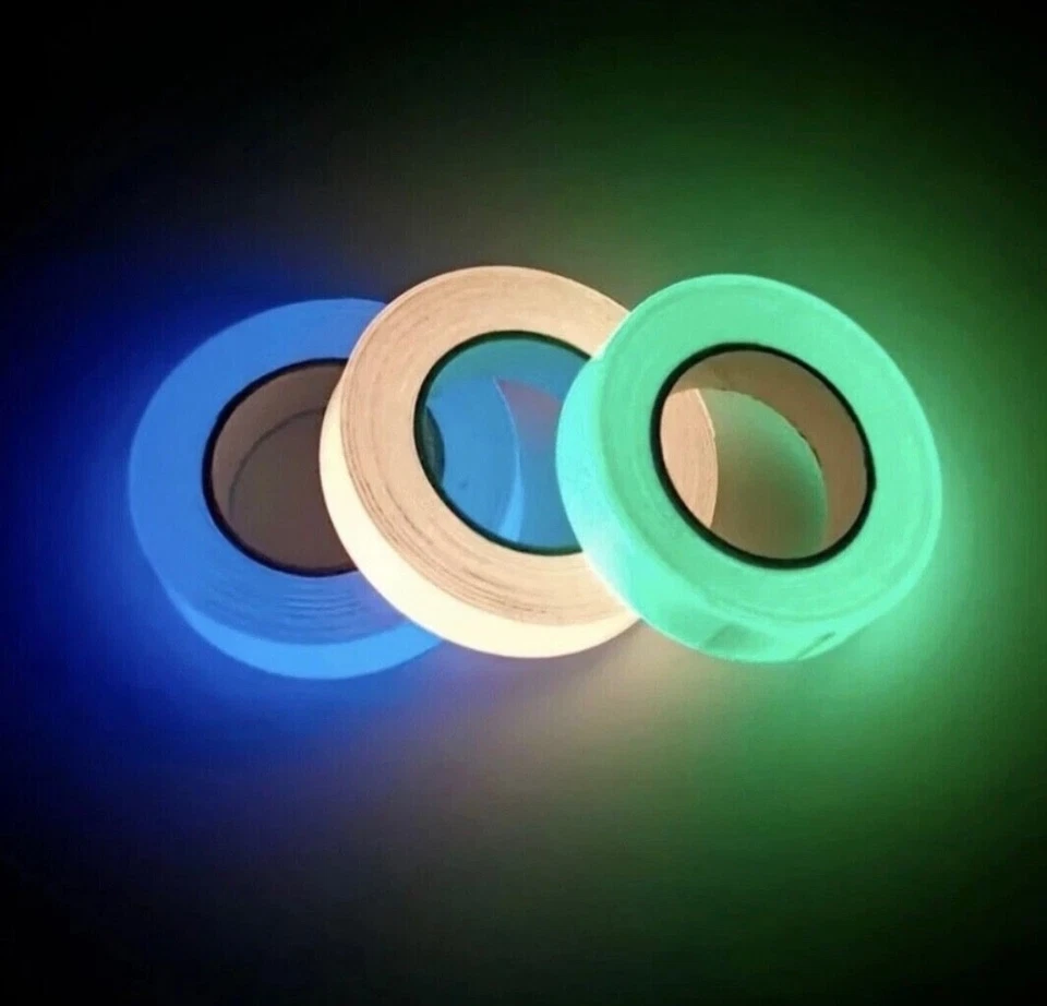 3m Glow In The Dark Sticky Tape Self Adhesive Luminous Safety Film Sticker Roll - Image 1 of 4