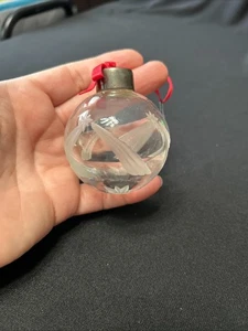Vintage Lenox geätzter Kristall rund Ornament Weihnachten Sternschnuppe Design - Bild 1 von 5
