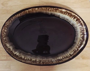 Pfaltzgraff Gourmet Brown Drip Oval Serving Platter - Picture 1 of 7