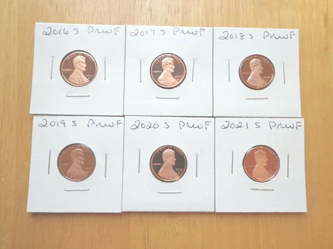 2016 S 2017 S 2018 S 2019 S 2020 S 2021 S Lincoln Proof Penny 6 Coin Set Cover