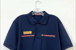 Prada Luna Rossa Pirelli Team Navy Blue Polyester Blend Polo Shirt Size Large - Picture 1 of 5