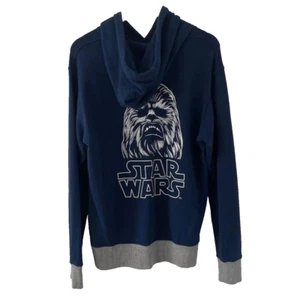 Uniqlo UT Hoodie Sz M Star Wars Chewbacca Rare Graphic Blue Grey Pullover - Picture 1 of 5