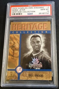 2003 DONRUSS DIAMOND KINGS HERITAGE COLLECTION DEREK JETER #HC-17 PSA 10 POP 8