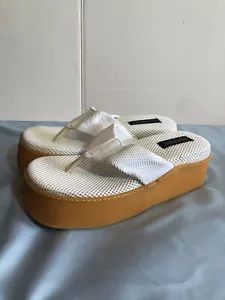 Neu ohne Etikett Colin Stuart 7,5 Damen-Riemensandale weiß Mesh klobige Gummisohle #SHS1 - Bild 1 von 6