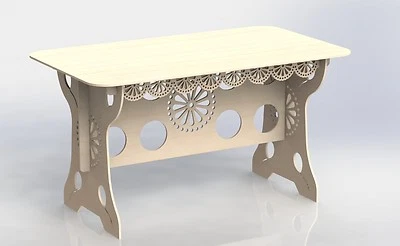 Provencal Table Project For Laser Cutting and CNC Router DXF ArtCAM Woodworking - Image 1 of 4