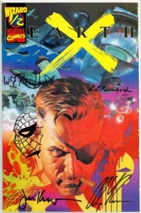 EARTH X #1/2 DYNAMIC FORCES SIGNED x4 ALEX ROSS REMARKED SPIDEY SKETCH MARVEL - Picture 1 of 2