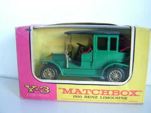 MATCHBOX MODELS OF YESTERYEAR Y3 - 1910 BENZ LIMOUSINE - GRÜN - SELTENE VERSION - Bild 1 von 10