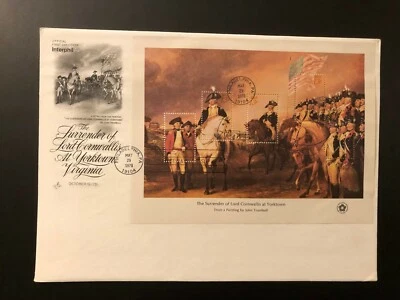 First Day Cover"SURRENDER OF LORD CORNWALLIS" 1976 Sheet of 5 U.S.Postage Stamps - Image 1 of 4