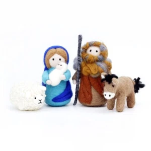 Needle Felting Beginner Kit DIY Materials Wool Felt Craft Starters Nativity Kit - Picture 1 of 4