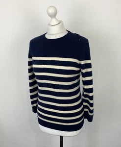 Maglione Joseph 100% cashmere righe marinaio blu navy taglia media donna - Foto 1 di 14