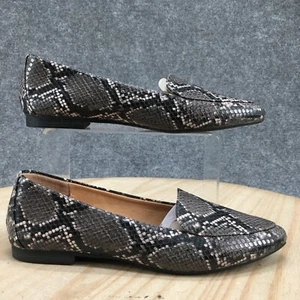 Old Navy Shoes Womens 7 Snake Print Casual Slip On Pointed Loafer Flats Gray - Picture 1 of 16