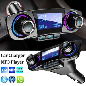 Bluetooth 5.0 Wireless Car FM Transmitter MP3 Player Radio 2 USB Charger Adapter - Picture 1 of 12