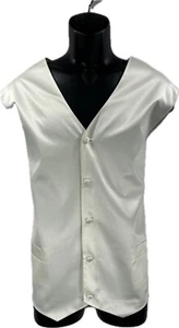 Veronelli Men's Cream Vest 5 Buttons White Back Polyester Size 4XL - Picture 1 of 3