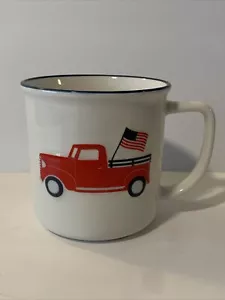 Taza de camión rojo patriótico Place & Time 16 oz nueva - Imagen 1 de 4