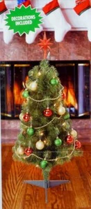 36" Pre-Lit Decorated Pine Artificial Christmas Tree ~ Clear Lights - Picture 1 of 4