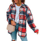 Autumn Shirt Long Sleeve Workwear Vintage Loose Coat Women Plaid Print Jacket
