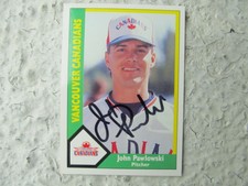 White Sox John Pawlowski Signed Autographed 1990 Vancouver Canadians Excellent