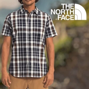 Camisa Hammets de manga corta para hombre The North Face II aviador azul marino a cuadros L - Imagen 1 de 13