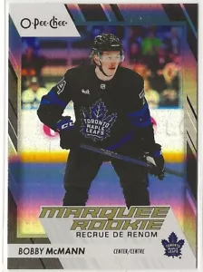 2023 2023-24 O-Pee-Chee Rainbow Black Rookie #561 Bobby McMann 023/100 - Foto 1 di 2