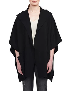 ALICE MCCALL black hooded home poncho jacket Sz 12 gently worn RRP $389.00 - Picture 1 of 9