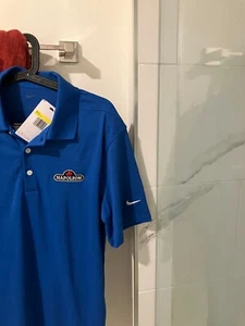 Polo corta da golf uomo Napolean royal blu Nike ricamata Small WT - Foto 1 di 2