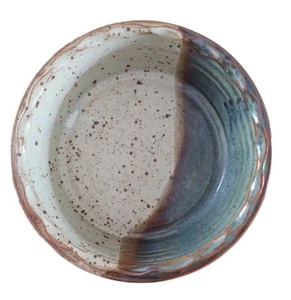 VTG Studio Pottery Earthenware Ceramic Stoneware Bowl Scalloped Edge Signed M-M - Picture 1 of 10