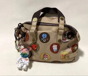 tokidoki Le SportSac Mini Bag Pouch Beige Nylon with Carabiner and Bag Charm - Picture 1 of 9