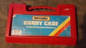 Vintage 1985 Matchbox 18 Car Red Plastic Carry Case With 10 Cars. - Picture 1 of 3