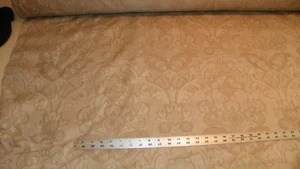 Beige Victorian Print Damask Upholstery Fabric 1 Yard R509 - Picture 1 of 2