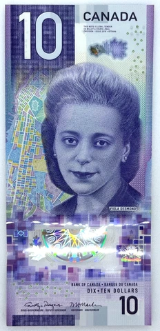 Banknote - 2018 Canada $10 Ten Polymer, Viola Desmond, Rogers-Macklem, UNC Cover