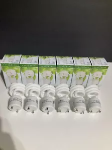 6 Pack Spiral CFL Fluorescent 13 Watt =60W Twist and Lock GU24 2700K Warm White - Picture 1 of 11