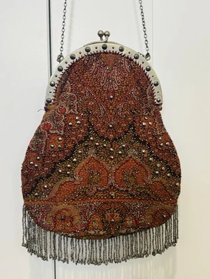Victorian Handbag Paisley Cut Steel Beadwork Circa 1850 Art Nouveau - Image 1 of 4