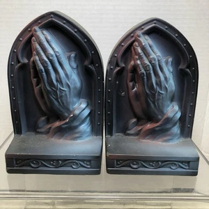 Vintage betende Hände Buchstützen Kreidegeschirr von Victor 1964 Creative Arts - Bild 1 von 8