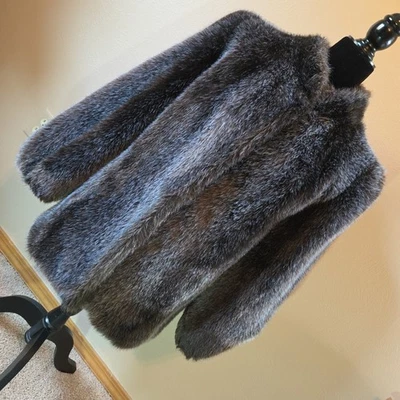 Chaqueta Abrigo Hillmoor De Colección Piel Sintética Para Mujer Pequeña Mediana Elegante Fiesta Retro  Foto 1 de 4