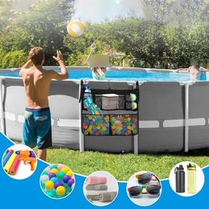 Poolkorb verstellbare Haken Maße 60 x 51 cm hält Poolzubehör - Bild 1 von 12