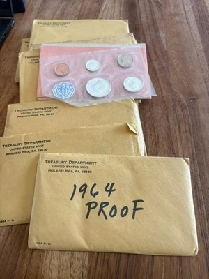 1964 proof sets with envelope - Image 1 of 2