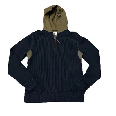 Carbon 2 钴男式中号连帽罗纹毛衣套衫滑板重型 1/4 拉链 — 第 1/4 张图片