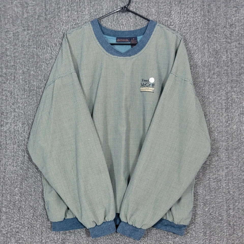 Antigua Cortavientos Para Hombres XL Azul Cuadros Fred McGriff Celebridad Golf Invitational Foto 1 de 4