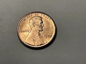 1990 1c Spike Head And Face Lincoln Cent #2039 - Picture 1 of 3