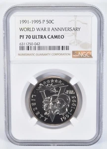 PF70 1991-1995-P UCam World War 2 WWII Commemorative Half Dollar NGC *3451 - Picture 1 of 5