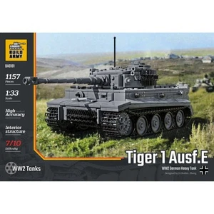 Build Army Tiger 1 Ausf.E German Heavy Tank Grey Brick Model 1:33 Scale - Picture 1 of 6