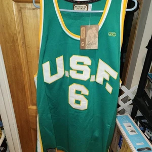 NEW W/ Tag Hardwood Legends USF 5XL BILL RUSSELL NCAA BASKETBALL Jersey SEWN  - Picture 1 of 9
