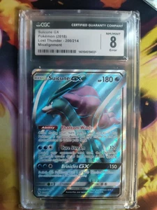 Suicune GX 200/214 Pokemon TCG Lost Thunder Full Art Graded CGC 8 Error Grade - Bild 1 von 3