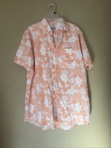 Camisa International Report 4 Vías Elastizada, Naranja Hoja Floral Talla L - Imagen 1 de 4