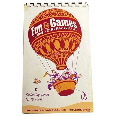 Libro folleto espiral vintage de juegos de fiesta de baby shower nupcial Leister Game Co, Inc. Foto 1 de 3