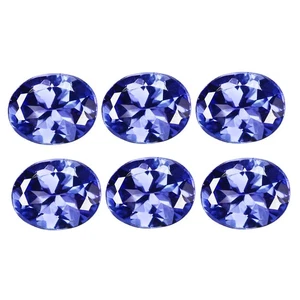 2.10Ct IF  2Pcs Pair Sensational Oval 4.9 x 4.2 MM Purple Blue Natural Tanzanite - Picture 1 of 5
