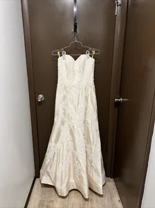 Size 12 Martina Liana Ivory 100% Silk Mermaid Wedding Dress Strapped/ Strapless - Picture 1 of 10
