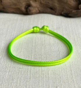 Neongrün 1,5 mm Wasserdicht Kordel Verstellbar Unisex Armband oder Fußkettchen - Bild 1 von 5